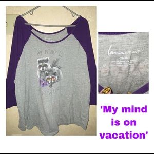 Plus size 3/4 length sleeve tshirt